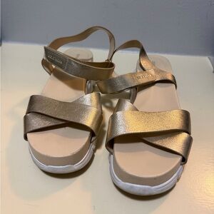 Cole Haan Gold Platform Sandals